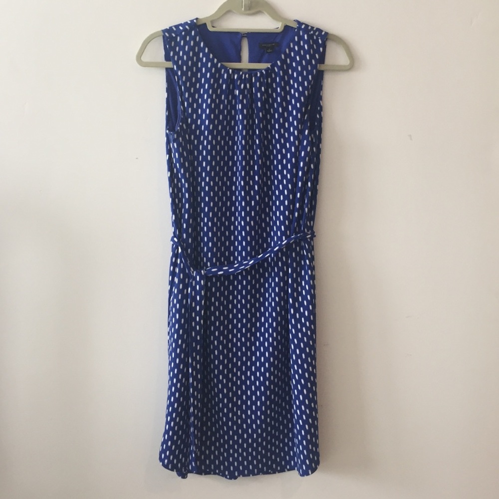 Blue and white dress