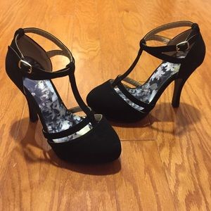 New Black Strappy Stilettos