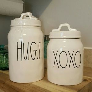 Rae Dunn HUGS and XOXO Canister set.