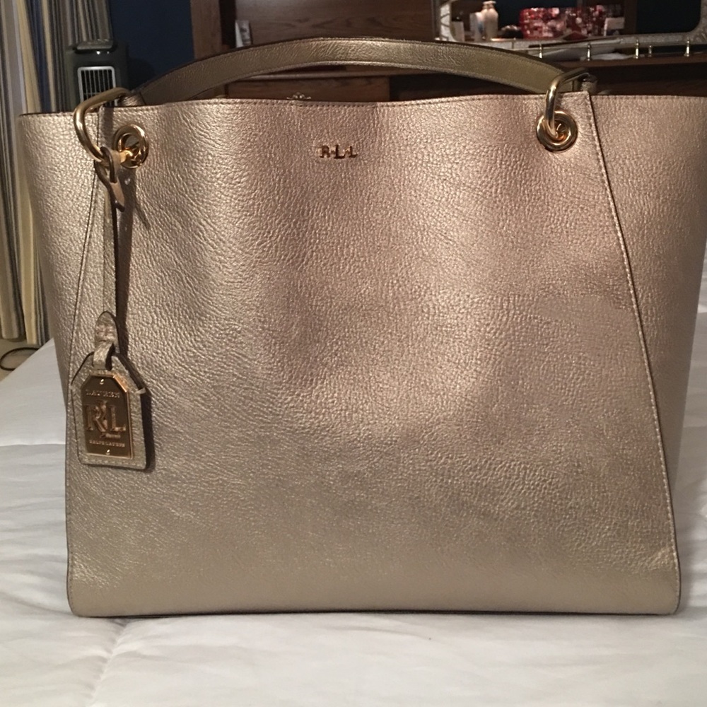 Ralph Lauren shopper tote gold rush metallic
