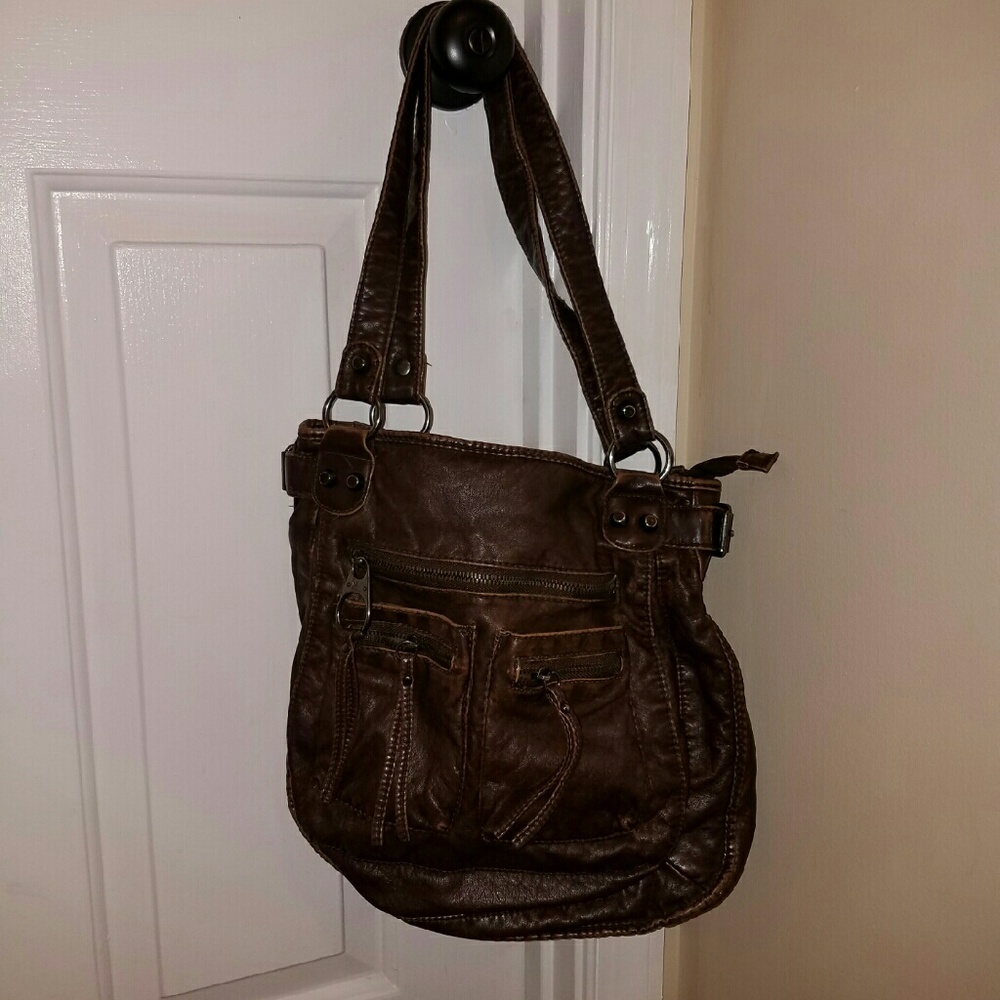 Brown distressed purse