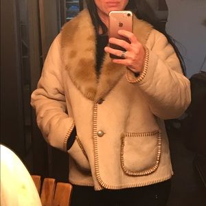 New beige Cold water Creek size large furry jacket