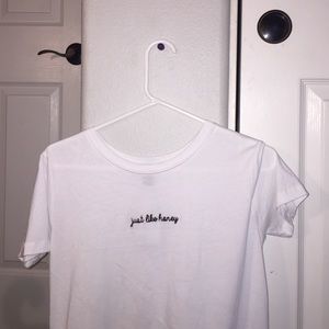 Embroidered "Just like honey" t-shirt