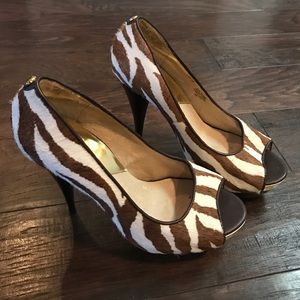 Size 9.5 faux fur Michael Kors heels