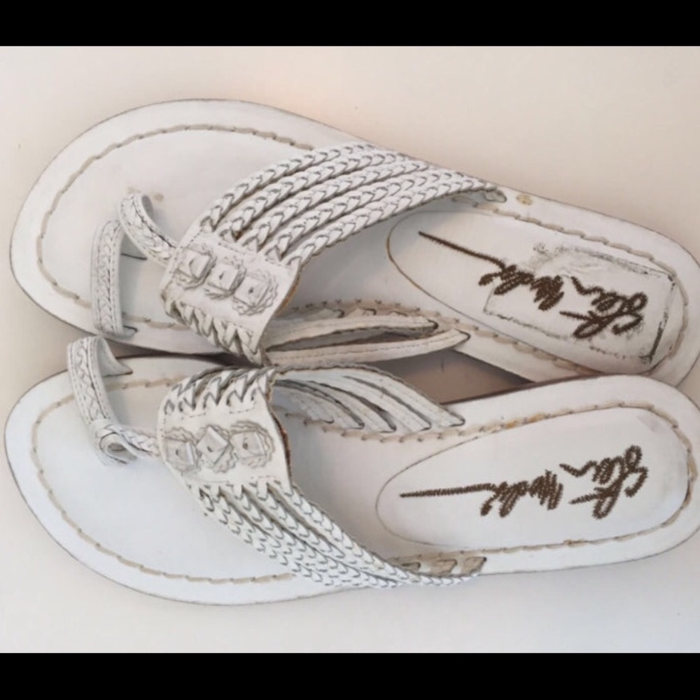 Boutique brand white flat sandals