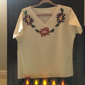 100% Manta.  Embroidery by hand in Mexico.