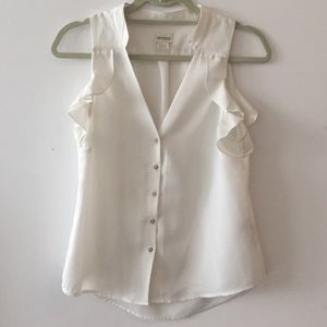 Sleeveless blouse with ruffle detail
