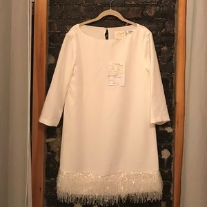 Kate Spade white silk shift dress