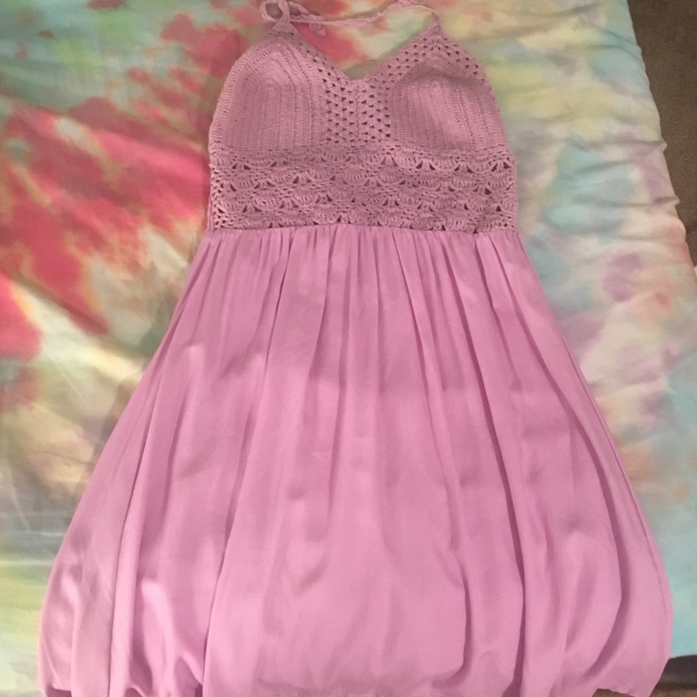 Crochet dress. Open back