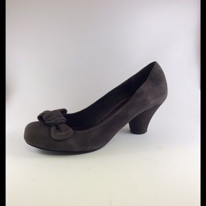 Sacha London Gray Suede Chunky Heel
