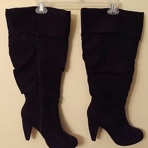 Wide calf black boots