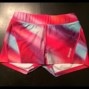 Pink/blue tie dye spandex shorts size M
