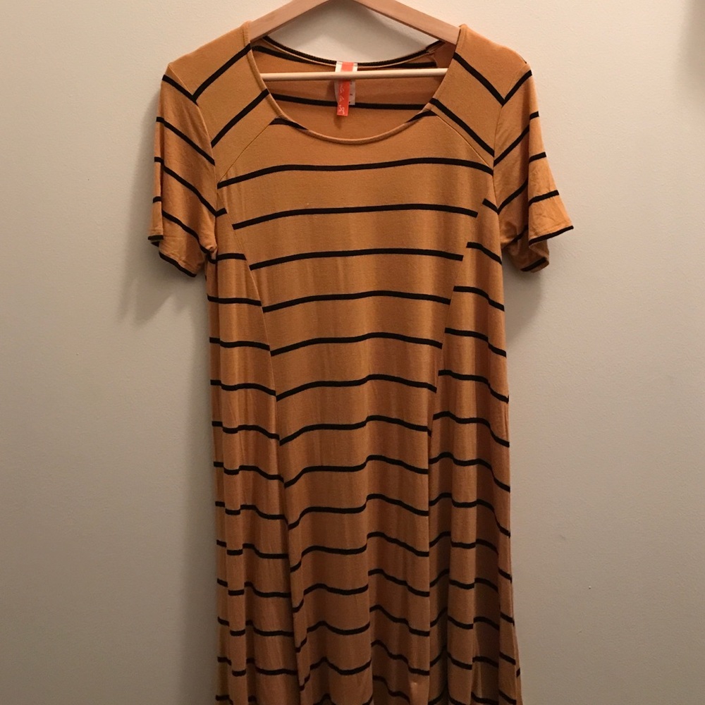 Black and Gold Striped Dress