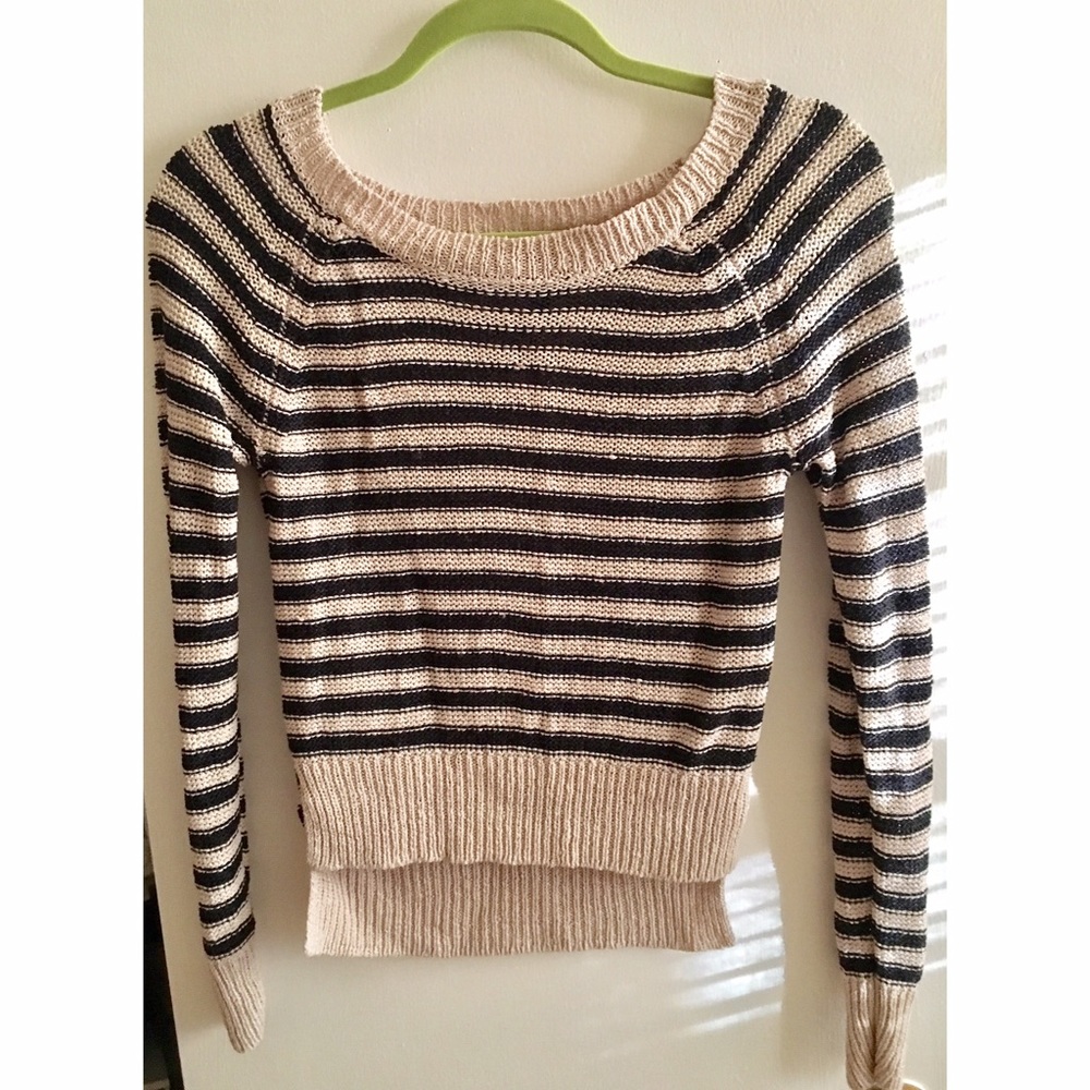 BCBG Cropped Stripped Sweater