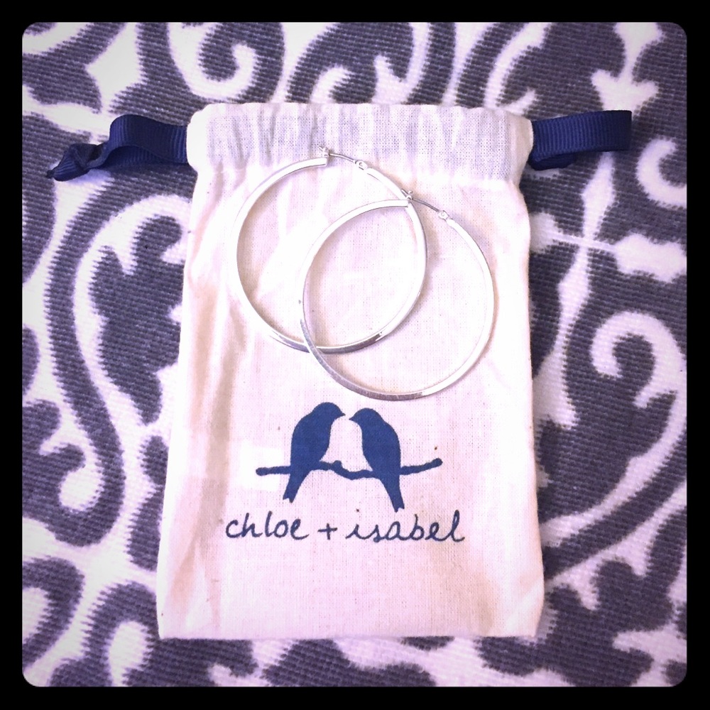 chloe + isabel sterling silver hoop earrings