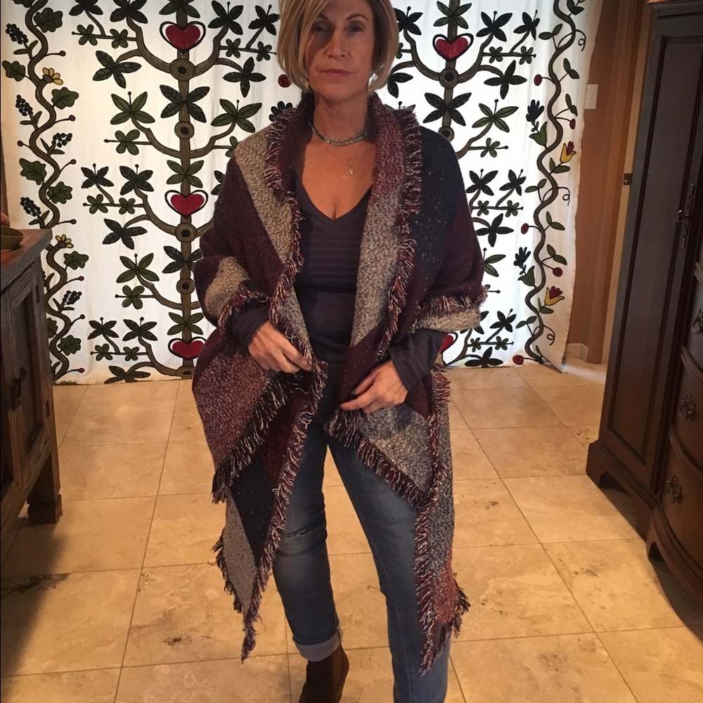 Anthropologie large woven shawl/scarf