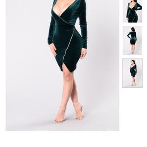 Fashionova - Suede Emerald Green Dress NWT‼️