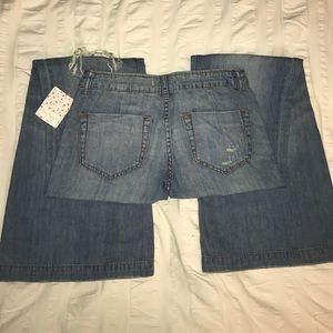 Free People Relaxed Fit Flare Jeans - Size 24
