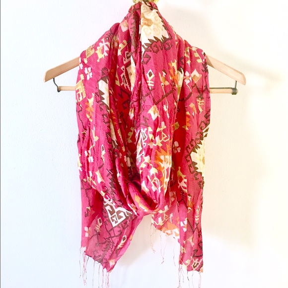 Anthropologie Accessories - Anthropologie Print Pink Scarf