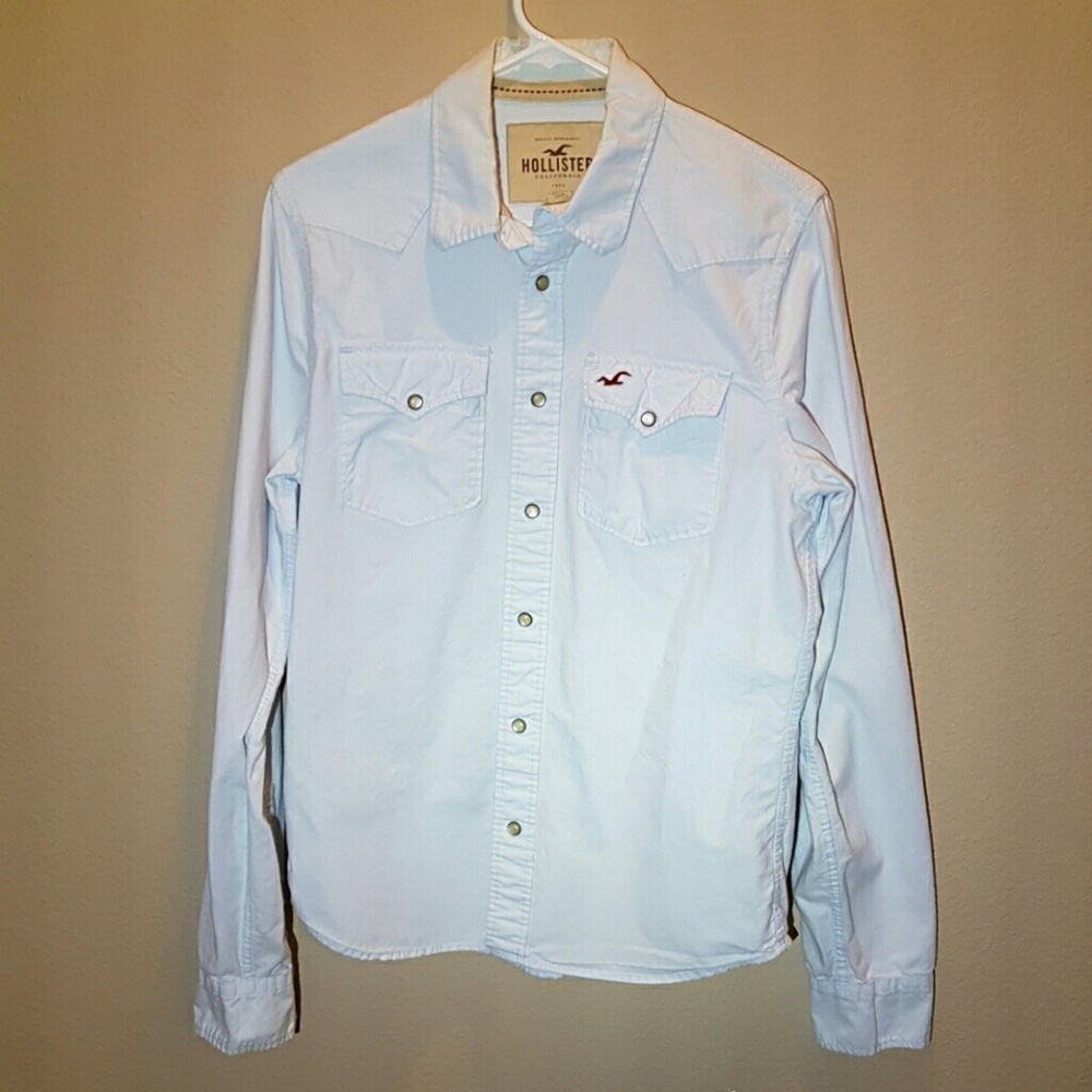Hollister Light Blue Button Down Shirt - M