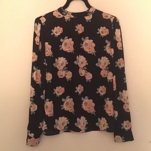Rose Print Chiffon Blouse