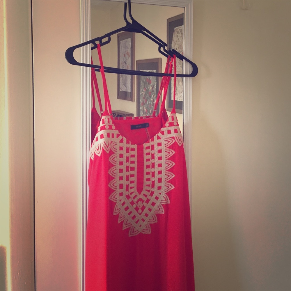 Red/orange maxi dress THML size M