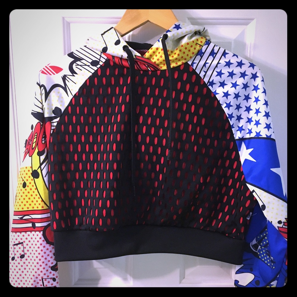 Crop-top Adidas German catalog hoodie