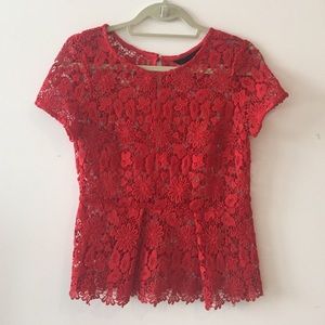 Red lace top