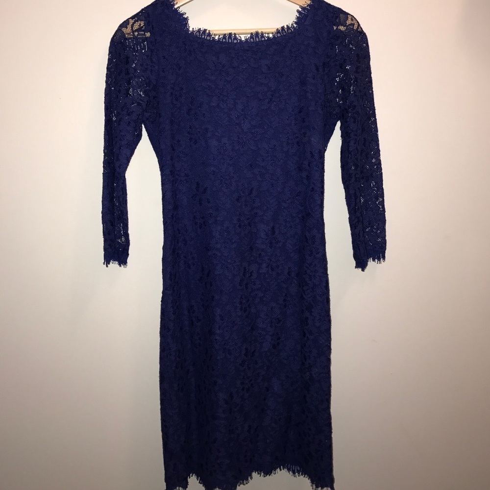DVF Blue Lace Dress