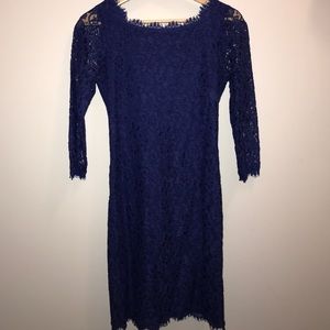 DVF Blue Lace Dress