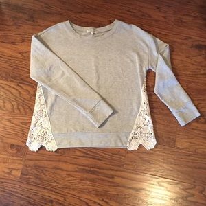 Lace detailed sweatshirt
