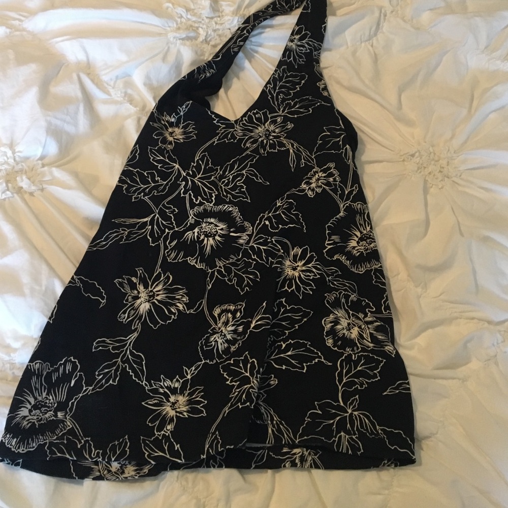 Black and cream colored the limited halter top