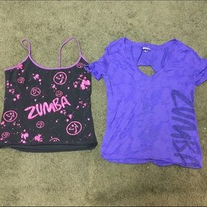 LOT OF TWO! Two Zumba tops size Medium