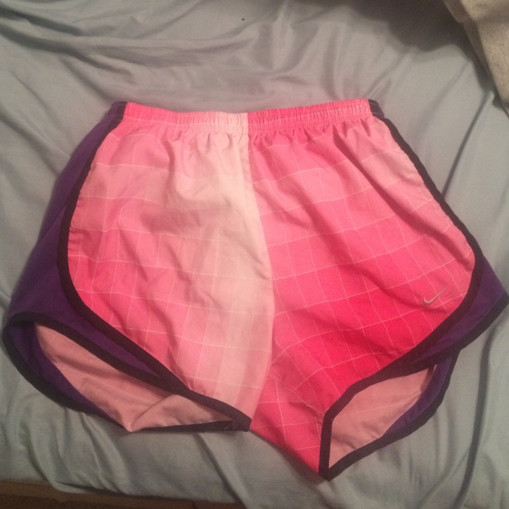 Pink ombré checker Nike shorts!