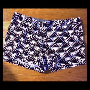 Merona Navy & Red Geometric Patterned Shorts
