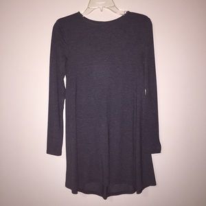Dark Grey Long Sleeve Tshirt Dress