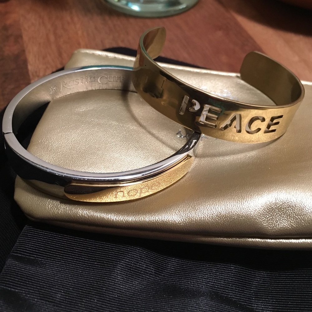 Rustic cuff 2-bracelet set