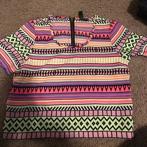 short sleeve, slightly crop top shirt