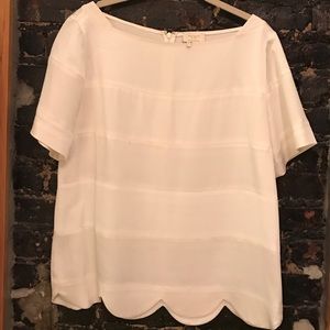 Kate Spade white striped silk blouse