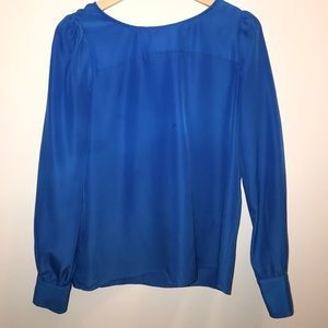 J Crew Blue Long Sleeve silk