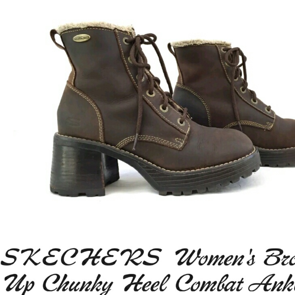 ISO sketchers lace up boots chunky heel vintage