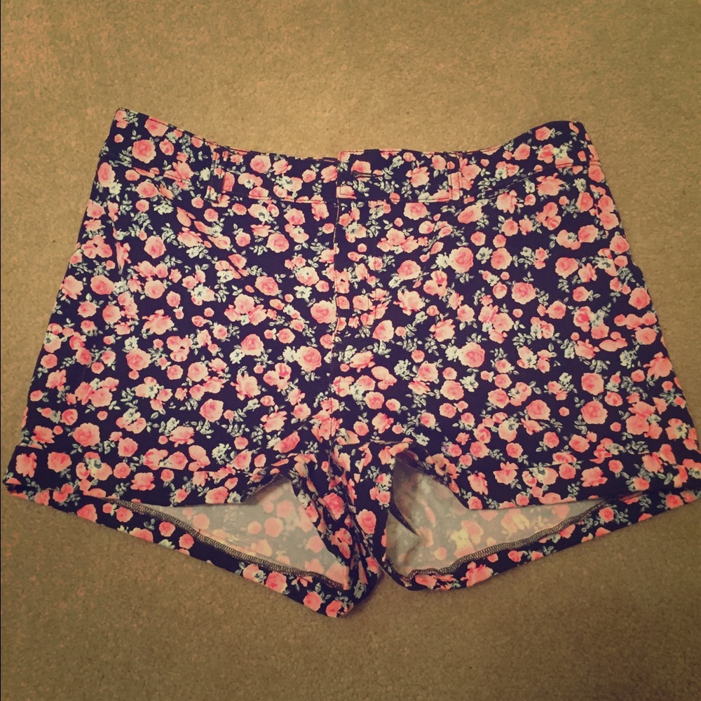 High Waist Floral Shorts