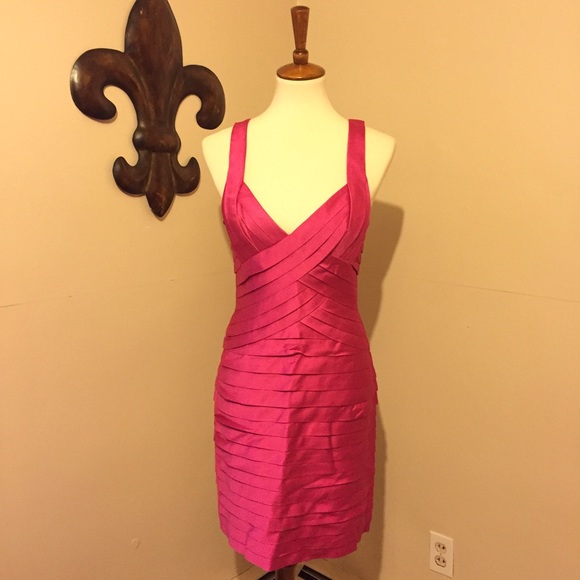 BCBGMaxazria Pink Shutterpleated Begonia Dress - Picture 3 of 6