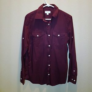 Banana Republic Maroon Button Down Shirt - S