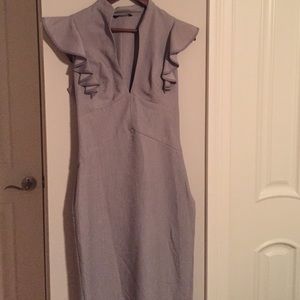 Gray Black Halo ruffle dress