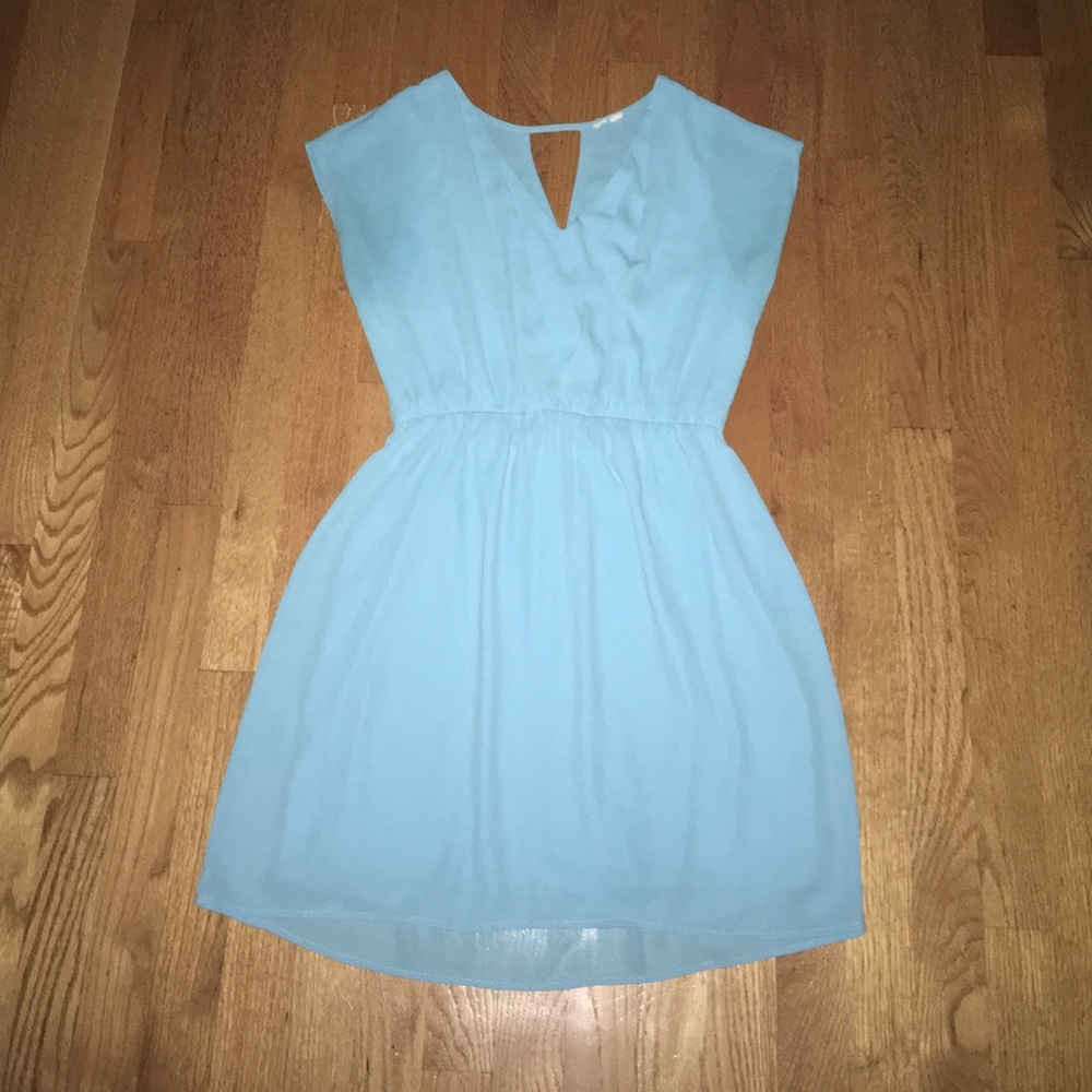 Light Blue Dress with Keyhole Detail