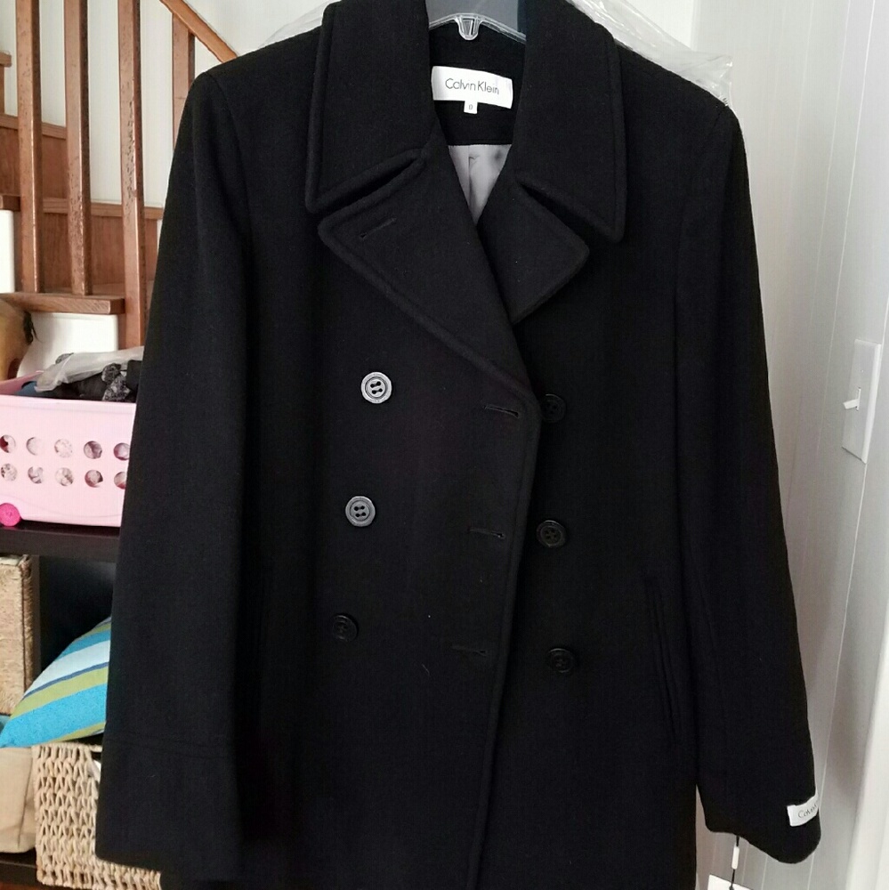 Calvin klein wool pea coat sz 10 NWT