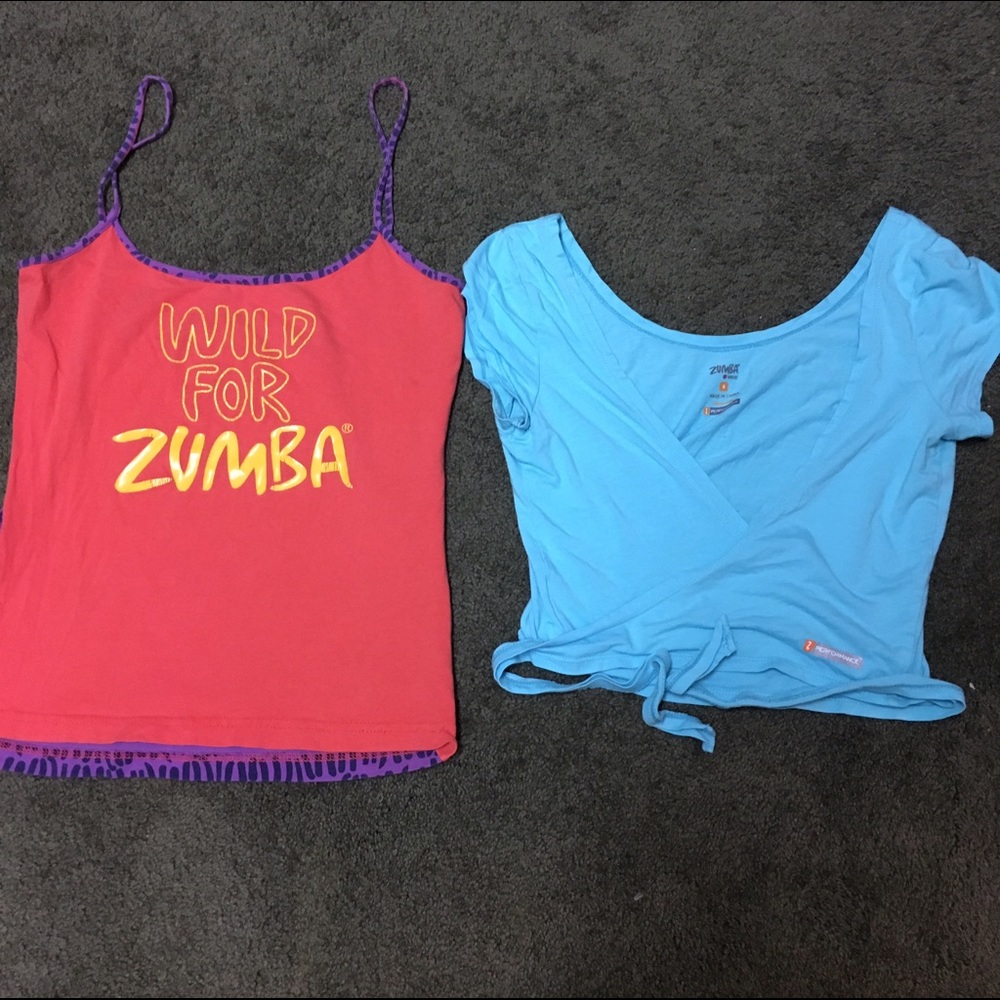 LOT OF TWO! Two unique Zumba tops! Size Small