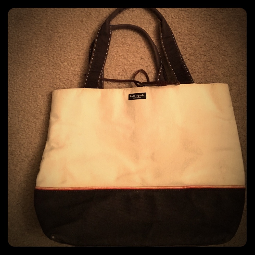 Authentic Kate Spade brown and cream tote