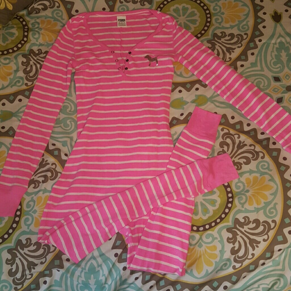 Victoria's Secret PINK Striped  Onesie